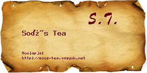 Soós Tea névjegykártya